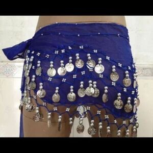 Deco Scarf Belly Dancer Coins Noise Royal Blue​​​ # D423